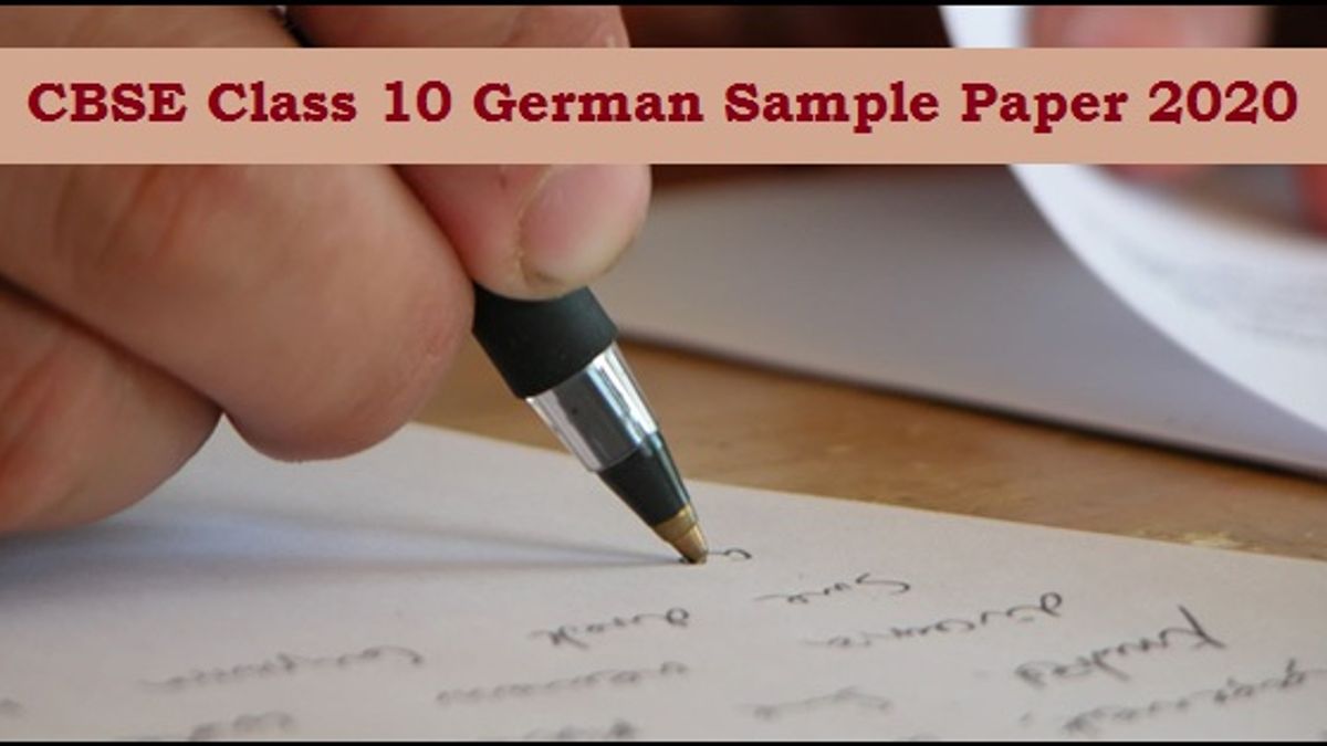 CBSE Class 10 German Sample Paper 2020