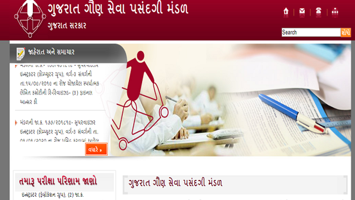 GSSSB Supervisor Instructor Result 2019