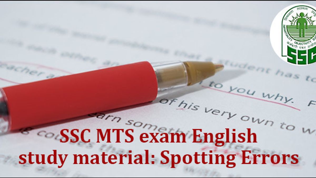 SSC MTS English error spotting