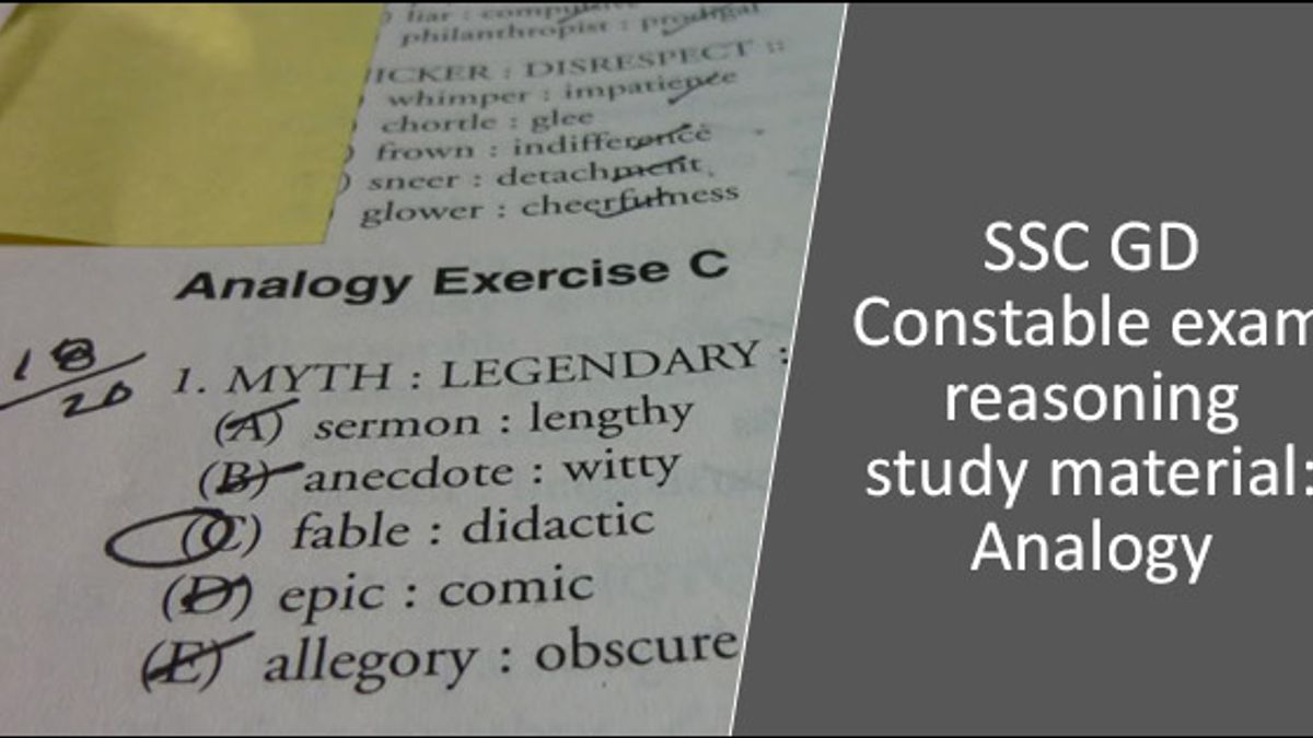 SSC(GD) Constable analogy questions