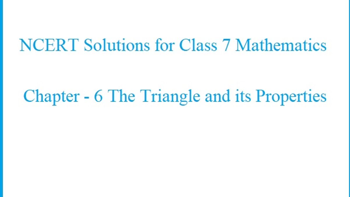 NCERT Solutions: Class 7 Maths - Chapter 6