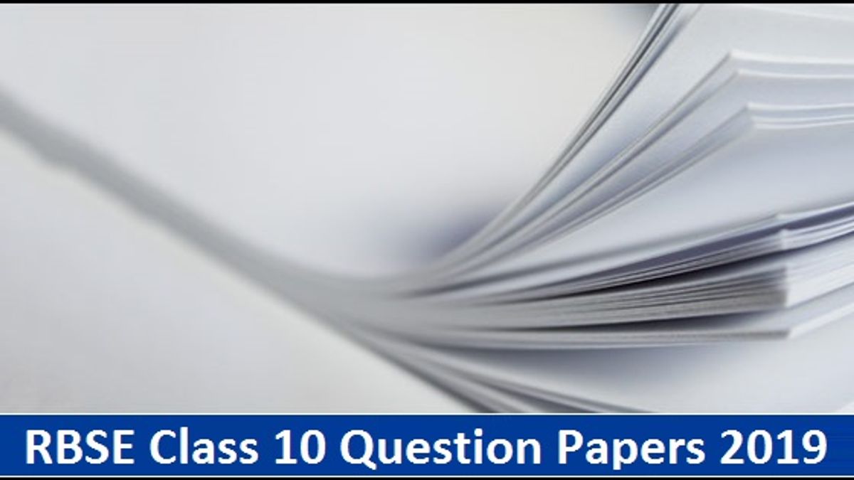 Rajasthan Board Class 10 Question Papers 2019
