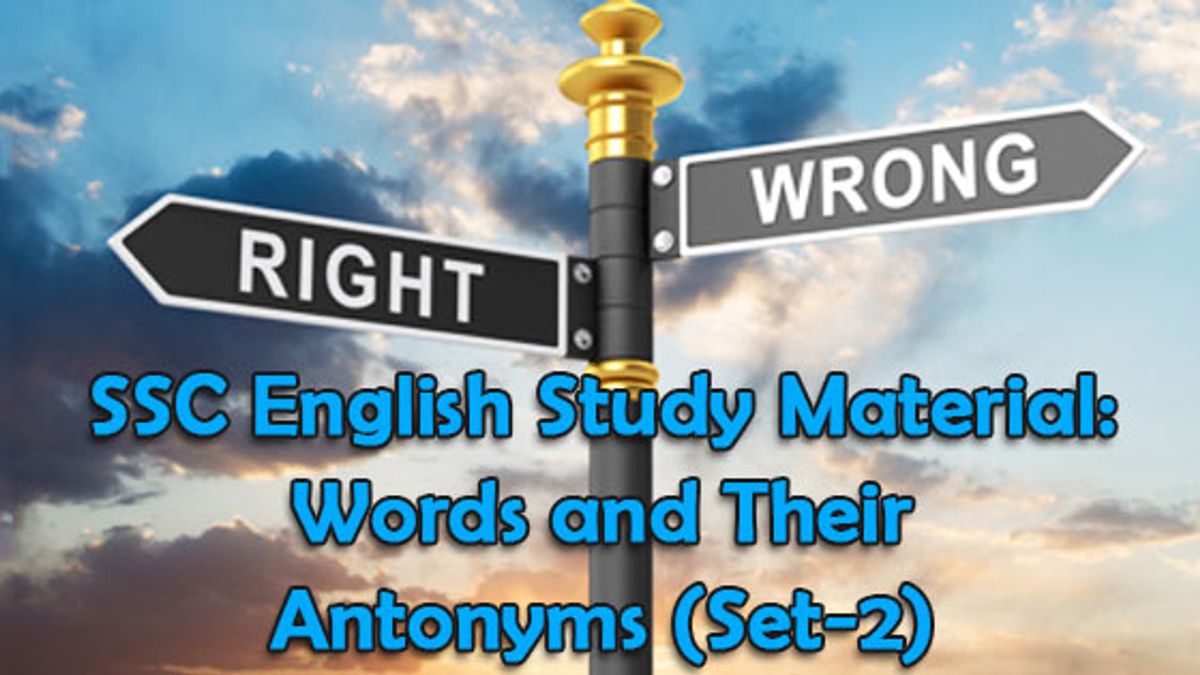 Antonyms for SSC exams