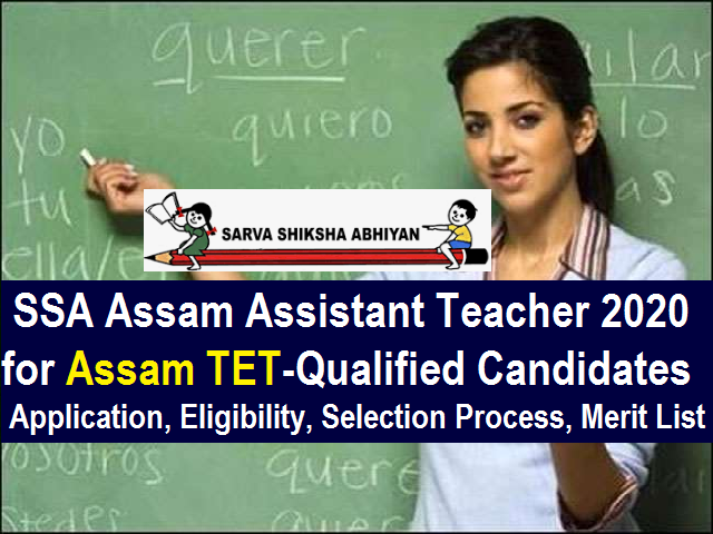 SSA Assam Teacher Recruitment 2020