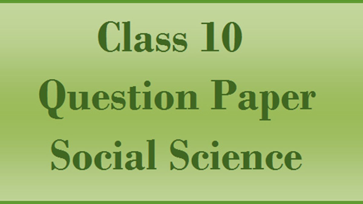 CBSE Class 10 Social Science Question Paper 2017
