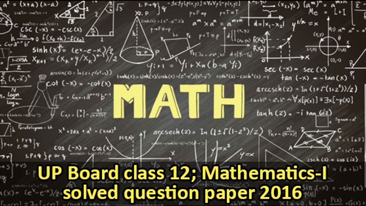 UP Board class 12 math solved question paper