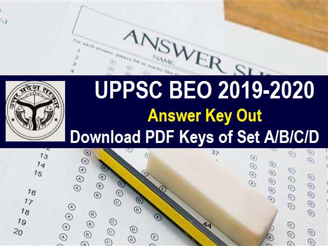 UPPSC BEO Answer Key 2020
