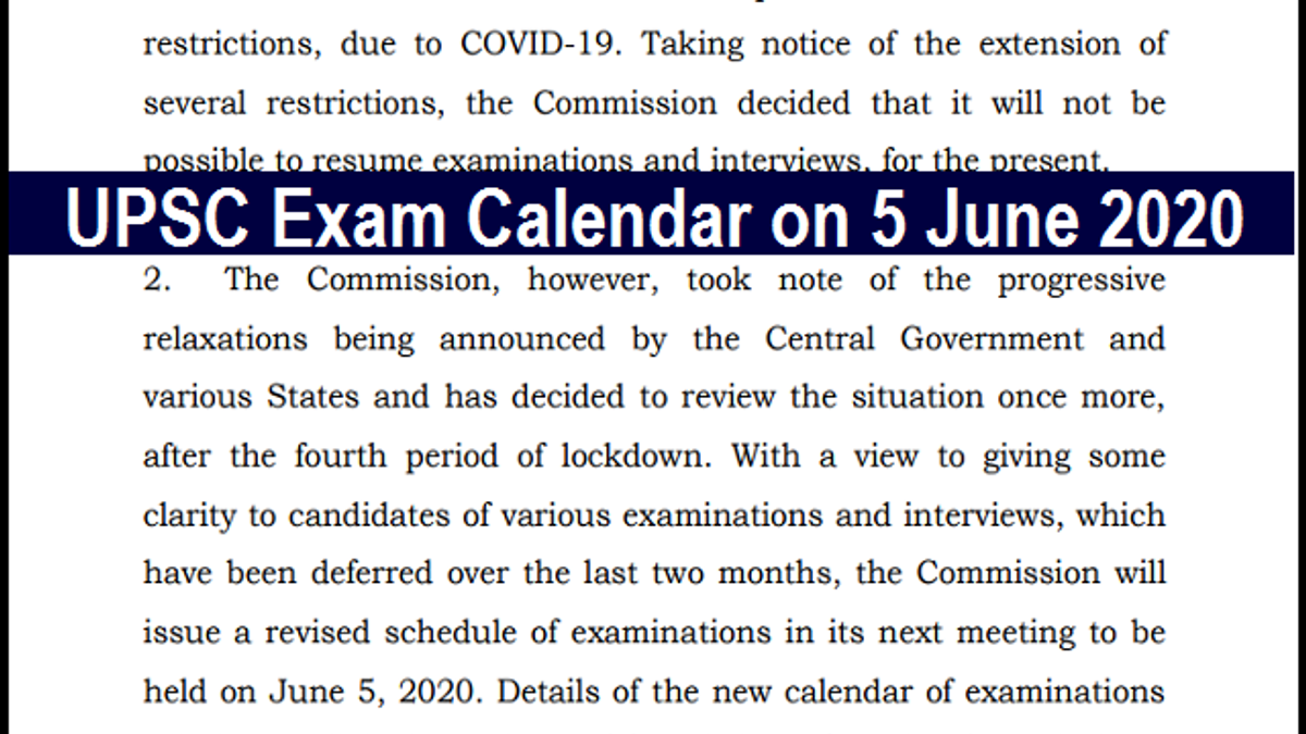 UPSC IAS Exam Date 2020
