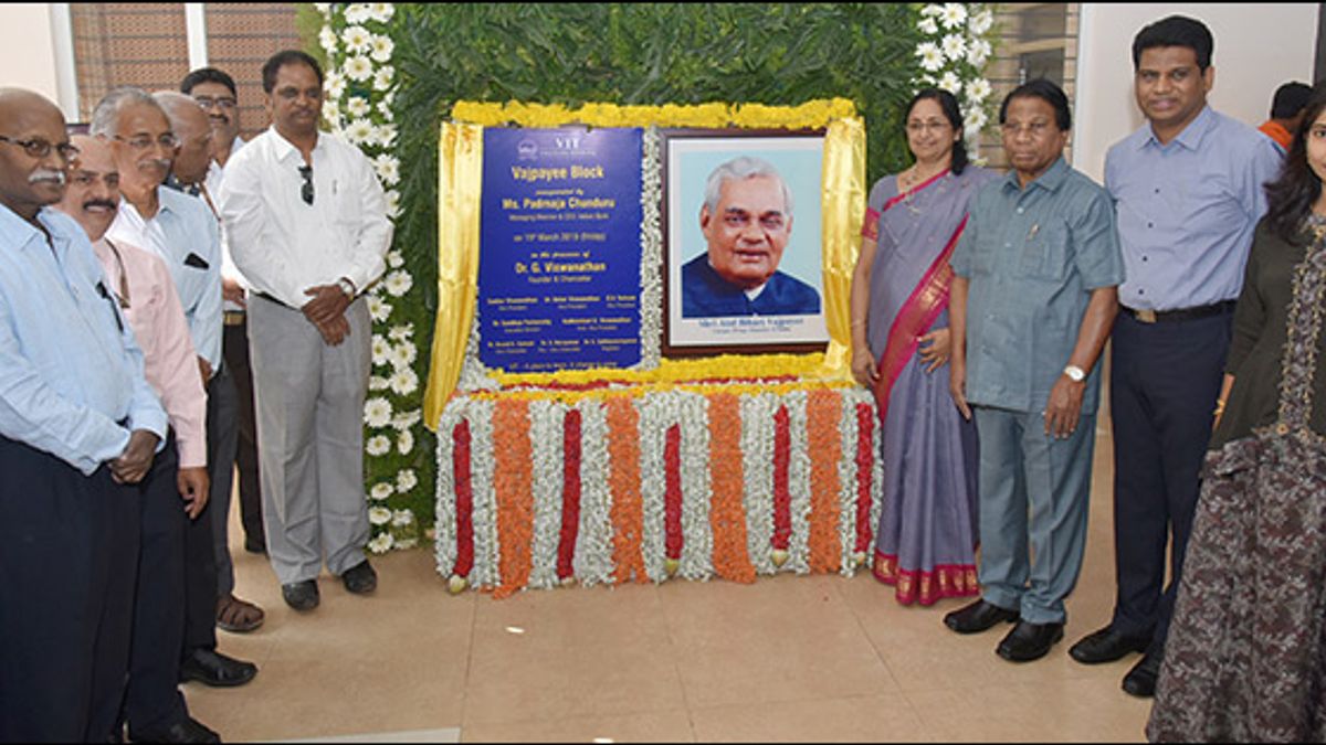 VIT - Indian Bank MD and CEO Padmaja Chunduru inaugurates Hostel named after former PM A.B.Vajpayee