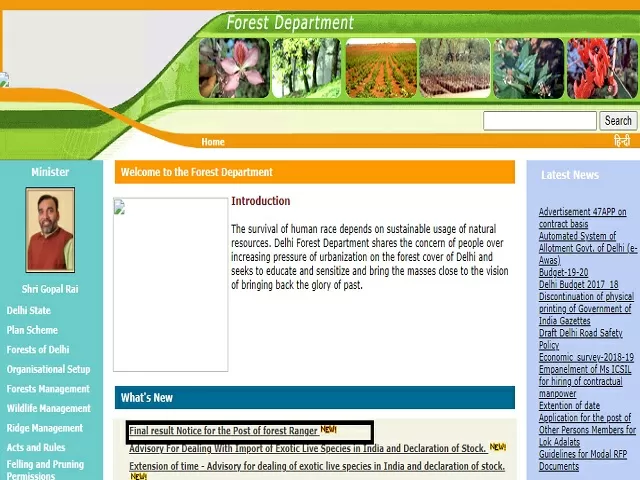 Delhi Forest Ranger Final Result 2021