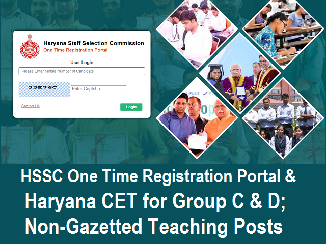 HSSC One Time Registration portal & CET