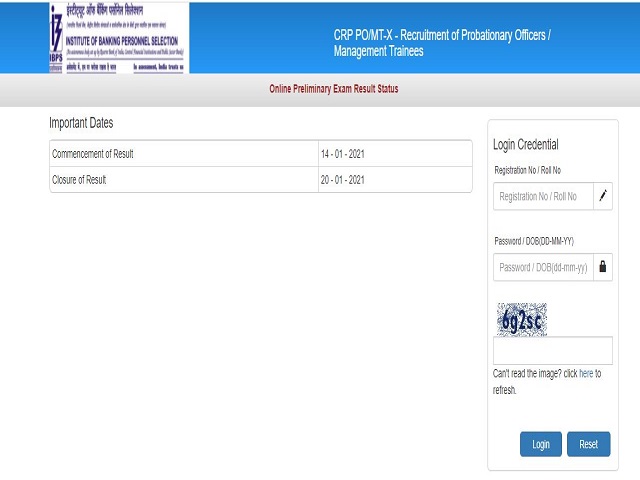 IBPS PO Result 2020: Download CRP PO MT X Result for Probationary Officer Prelims Exam @ibps.in