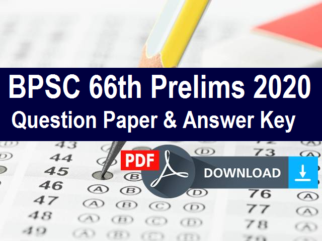 BPSC 66th Prelims Question Paper & Answer Key 2020