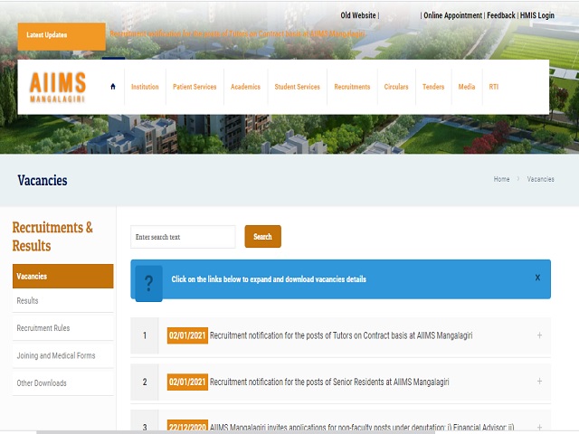 AIIMS Mangalagiri Recruitment 2021, Walk in for 18 Senior Resident Posts @aiimsmangalagiri.edu.in