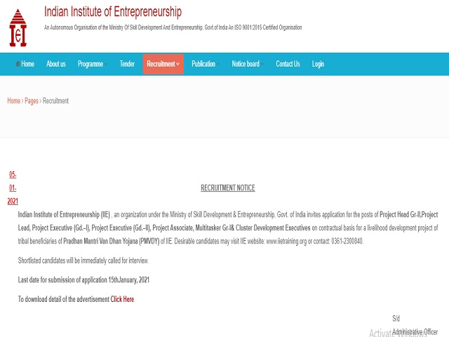 IIE Recruitment 2021: Apply for 35 CDE, Project Executive and Other Posts @iietraining.org