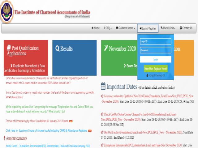 ICAI CA Admit Card 2021 released for the January exams ...