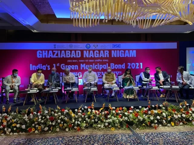 The listing ceremony of Ghaziabad Green Municipal Bond, Image courtesy: Twitter/ Ghaziabad Municipal Corporation