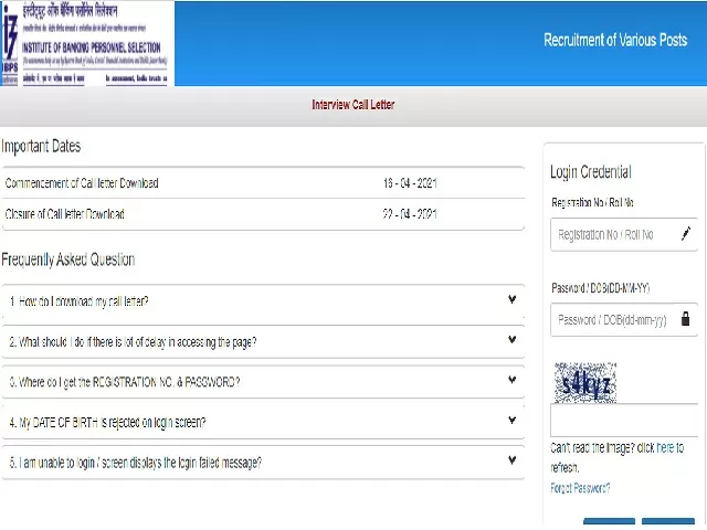 IBPS Admit Card 2021 Released for Various Posts, Download Interview ...