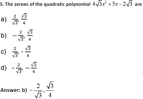 case study questions polynomials class 10