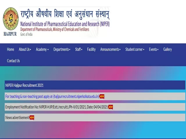 NIPER Hajipur Recruitment 2021: Apply Energy Assistant (Junior Linemen Grade-II) Posts