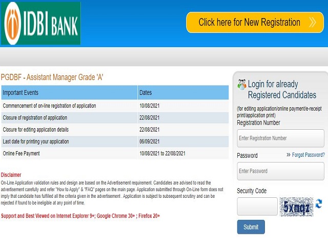 IDBI Bank Assistant Manager Recruitment 2021