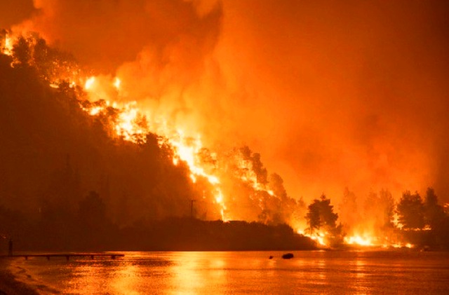 Evia island residents forced to flee as wildfires continue to rip the Greek Island