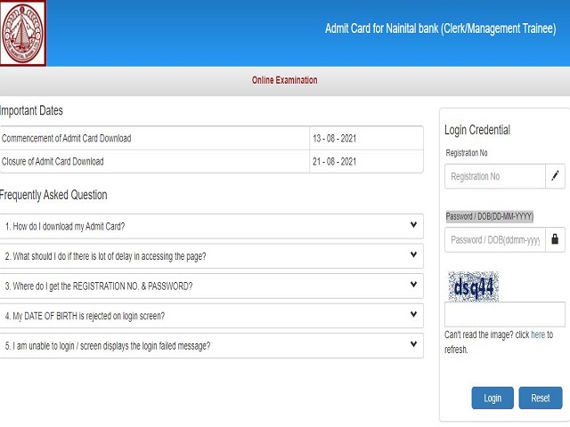 Nainital Bank Admit Card 2021 for MT and Clerk Out @nainitalbank.co.in, Download Link Here