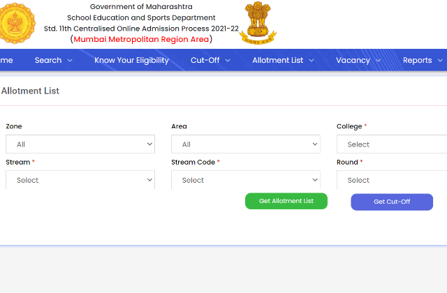 Maharashtra Fyjc Merit List 2021 Maha Class 11 Admission Cut Off Released Today Check At