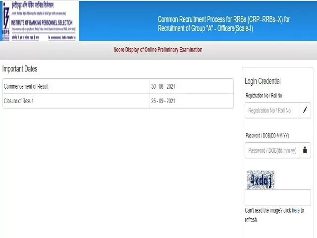  IBPS RRB PO Score Card 2021