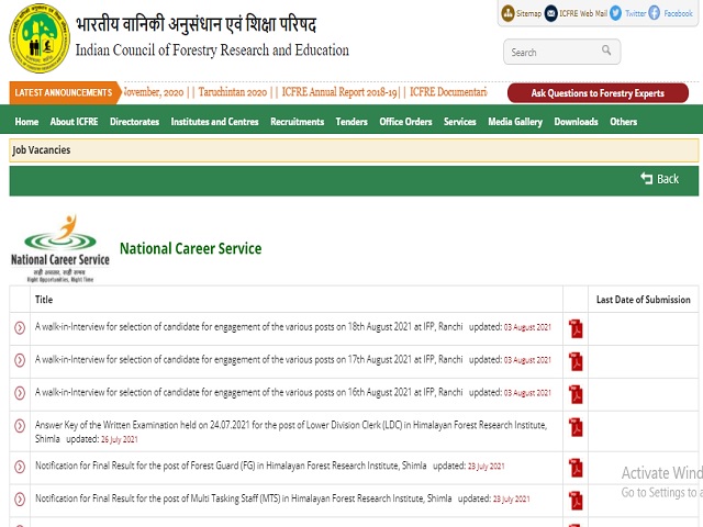 Institute of Forest Productivity (IFP) Recruitment 2021, Walk in for JPA, JPF and PA Posts, Salary Rs. 20000