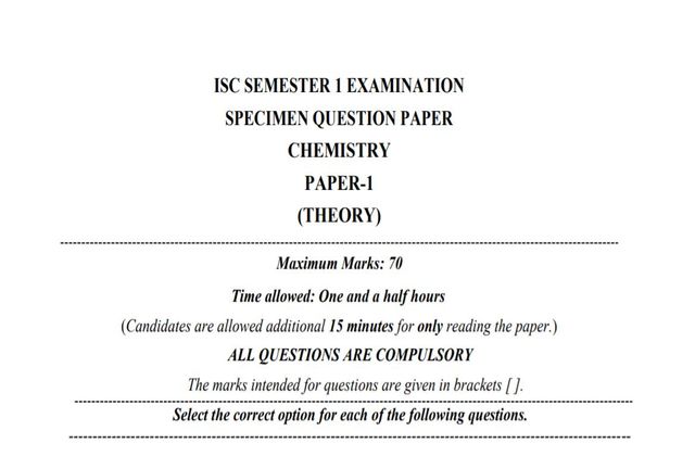 ISC Chemistry Paper