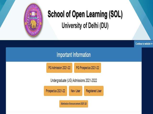 DU SOL 2021 Admissions