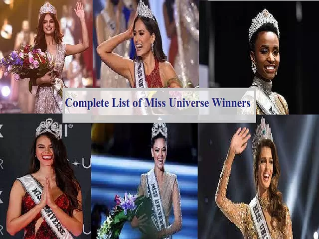 Complete list of Miss Universe winners from 1952 to 2022