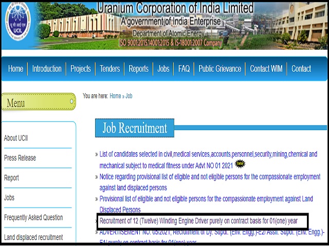 UCIL Recruitment 2021 for Winding Engine Driver Posts, Salary upto 34,000/-