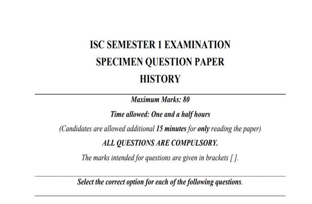 ISC History Specimen Paper
