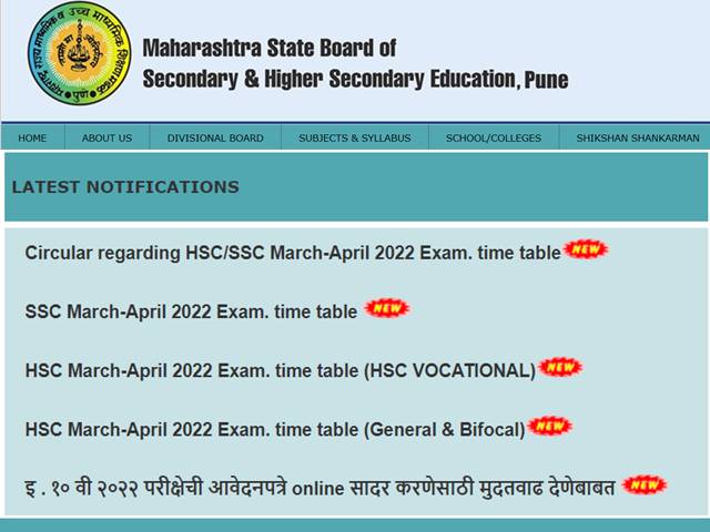 Maharashtra Ssc Hsc Date Sheet 2022 Out Download Msbshse 10th And 12th Time Table At 6250