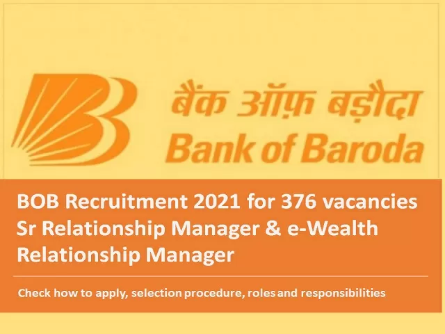 BOB 2021 Registration till 9th December: Check how to apply for Relationship Manager post