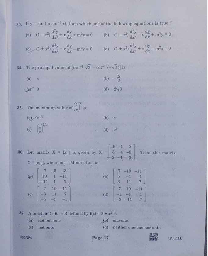 CBSE Answer Key 2021-22: 12th Maths (Term 1) CBSE Board Exam 2022!