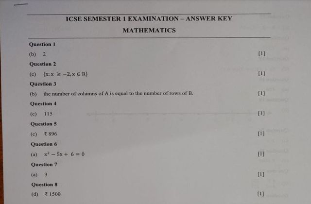 Class 8 Maths Answer Key