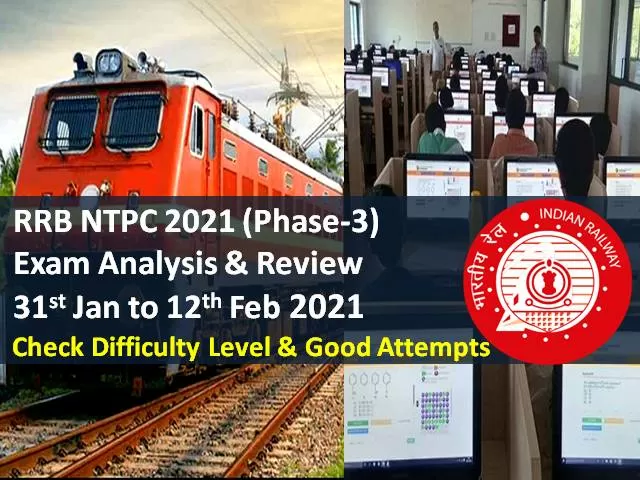 RRB NTPC 2021 Exam Analysis Phase-3 (31st Jan to 12th February): CBT Difficulty Level similar to Phase-1/Phase-2, Check Good Attempts to clear cutoff marks
