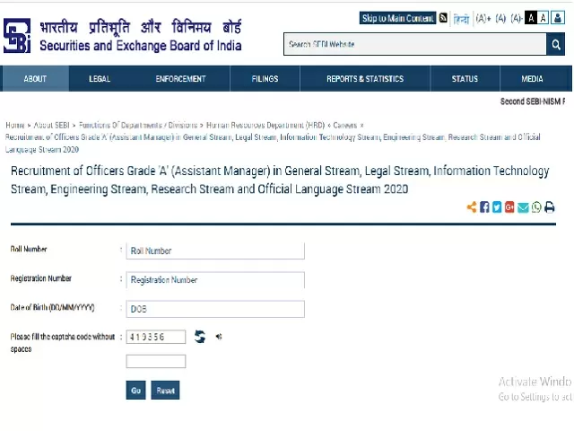 SEBI Assistant Manager Grade A Phase 1 Marks 2021
