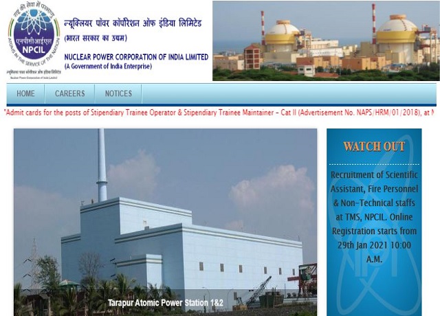 NPCIL Admit Card 2021: NAPS Narora Atomic Power Stipendiary Trainee Category 1 Call Letter Shortly @npcilcareers.co.in
