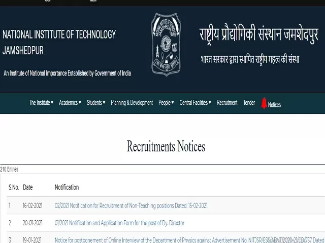Jamshedpur Recruitment 2021: Technical Assistant, Senior Technician and Other Posts