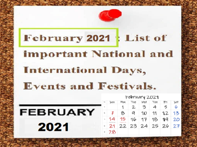 Important Days In February 2021 National International Days And Festivals Download february 2021 calendar as html, excel xlsx, word docx, pdf or picture. important days in february 2021