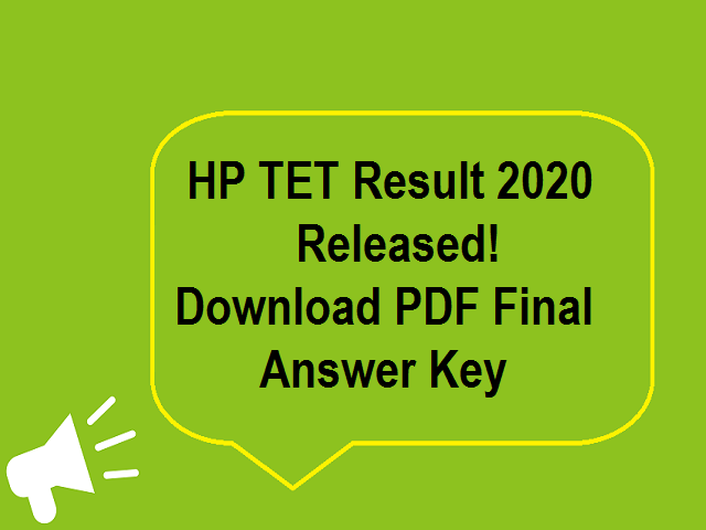 HP TET Result 2020 Nov