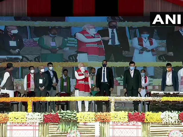 PM Modi's visit to Assam, West Bengal: PM lays foundation stone of various projects in Dhemaji, Assam