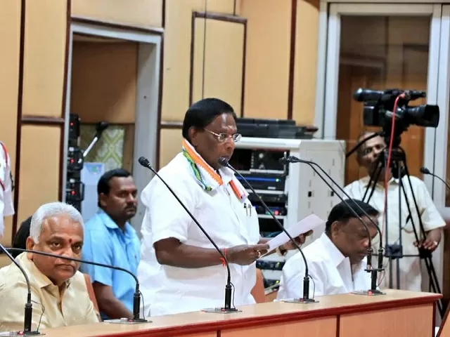Puducherry CM Narayanaswamy submits resignation after losing majority in Assembly