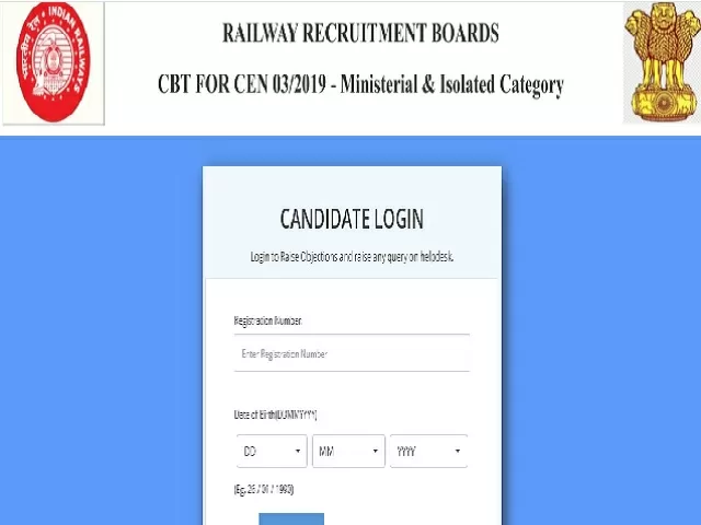 RRB MI Answer Key 2021 CEN 03/2019 
