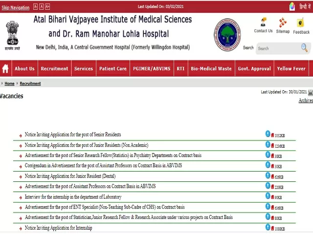 Dr. Ram Manohar Lohia Hospital Recruitment 2021: Apply for Junior Resident Posts