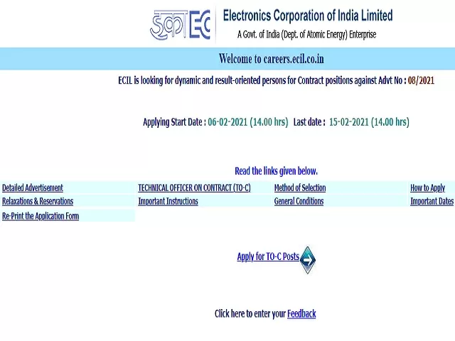 ECIL Recruitment 2021: Apply Technical Officer Posts